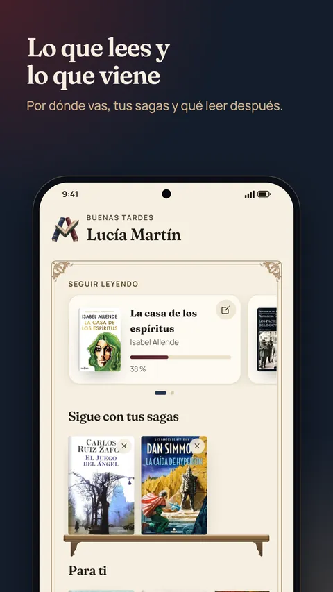 Inicio: lo que estás leyendo, tus sagas y recomendaciones