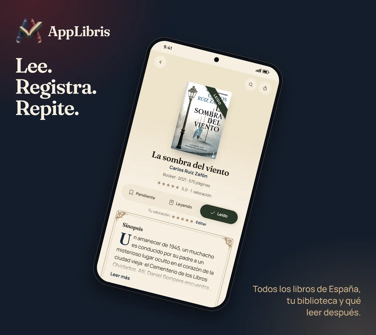 AppLibris: Lee. Registra. Repite. Todos los libros de España, tu biblioteca y qué leer después.