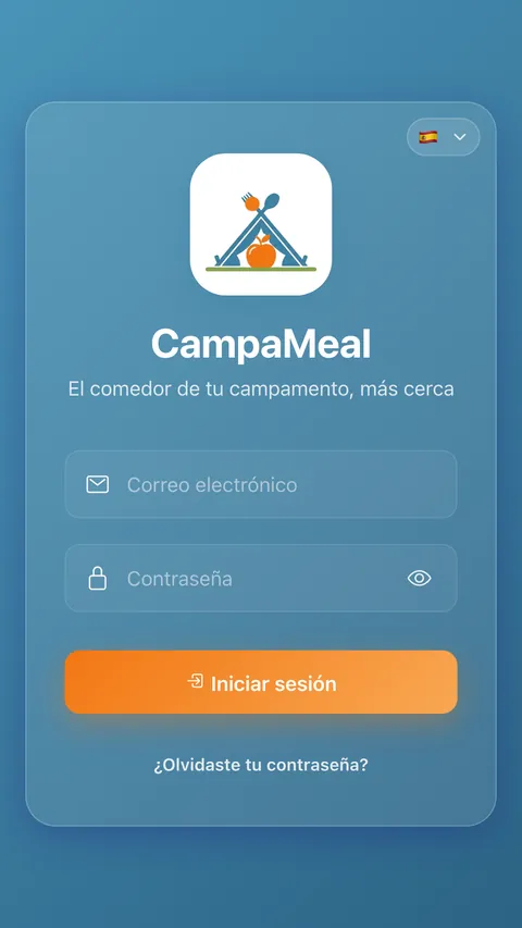 Pantalla de acceso de CampaMeal