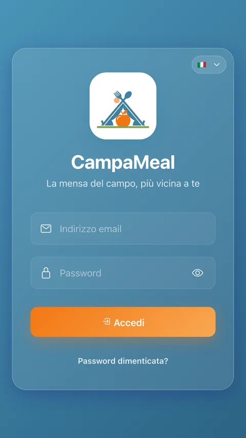 Schermata di accesso di CampaMeal