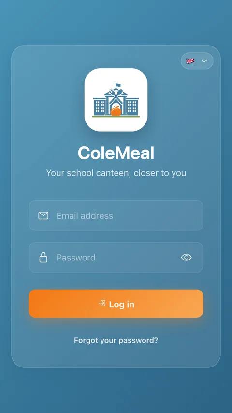 ColeMeal sign-in screen