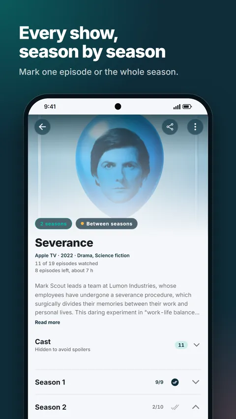 Show page with its seasons and episodes
