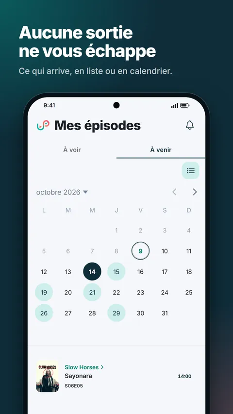 Calendrier des prochaines sorties du mois