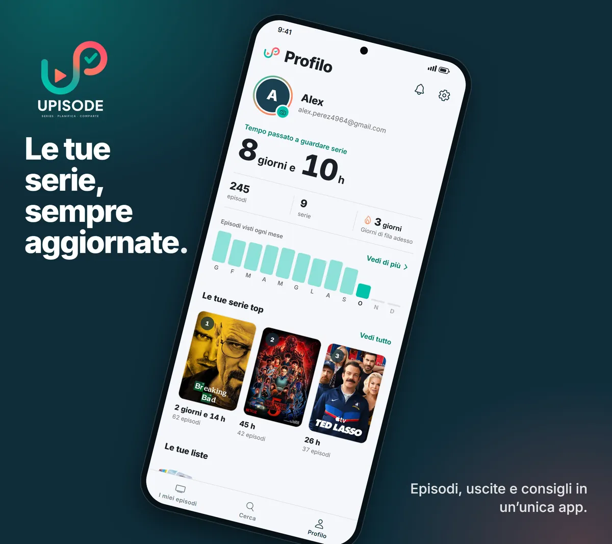 Upisode: le tue serie, in pari. Episodi, uscite e consigli in una sola app.
